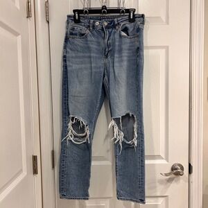 American Eagle‎ Outfitters Mom Jeans Medium Wash Distressed